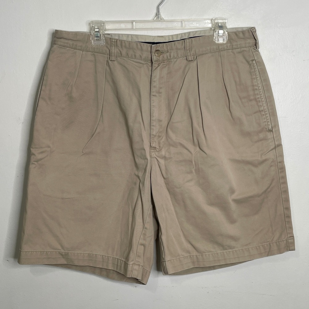 Polo Ralph Lauren Mens Khaki Pleated Chino Shorts Tan Cotton Size 36 RN41381 - Picture 1 of 6